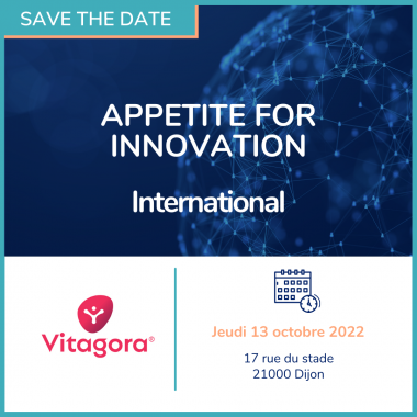 Le jeudi 13 octobre prochain, rejoignez-nous lors de l’Appetite For Innovation, une journée placée sous le signe du business et de l'international, organisée par notre partenaire le pôle Vitagora !