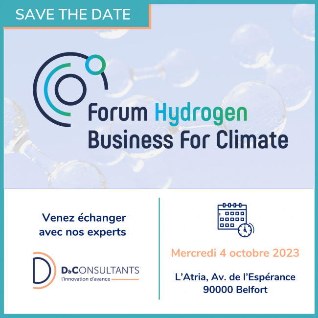 Forum Hydrogen Business For Climate D&C sera présent au Forum Hydrogen Business For Climate